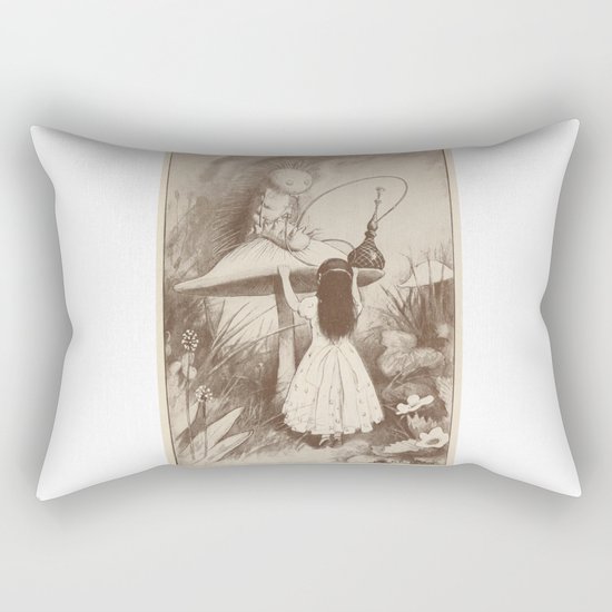 Alice in Wonderland With the Caterpillar Rectangular Pillow