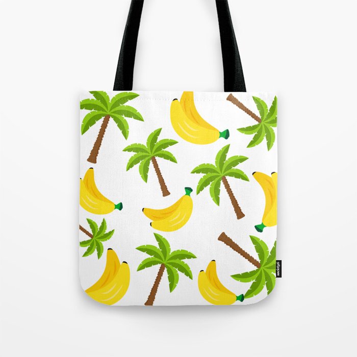Palm and banana pattern Tote Bag