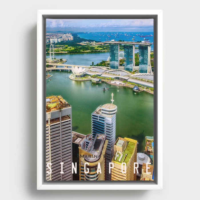 Singapore, Marina Bay Framed Canvas