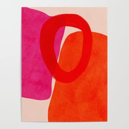 relations IV - pink shapes minimal painting Poster