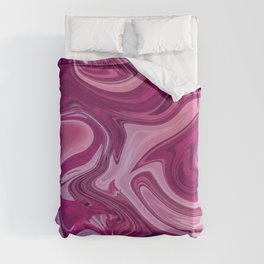 Abstract Magenta Pink Burgundy Lilac Liquid Marble Duvet Cover