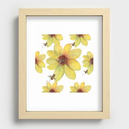 yellow bee Recessed Framed Print