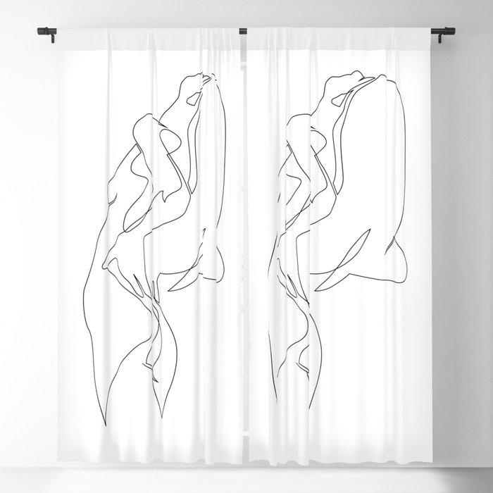 One line nude - e 5 Blackout Curtain