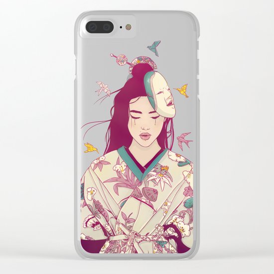 Origami Lady Clear iPhone Case