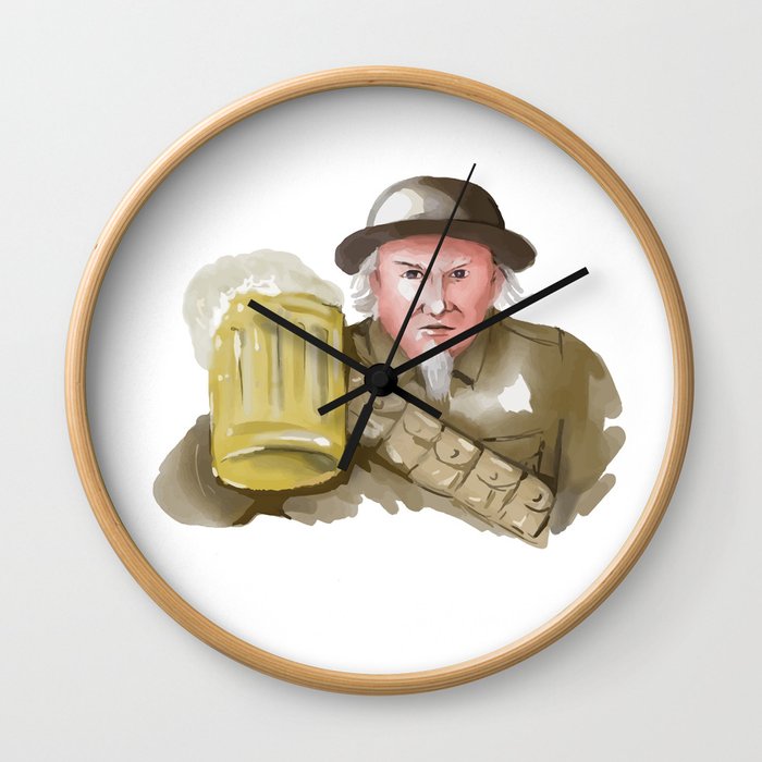 Uncle Sam WW1 Soldier Toasting Beer Watercolor Wall Clock