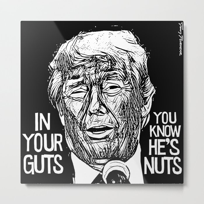 Trump: "IN YOUR GUTS, YOU KNOW HE'S NUTS" Metal Print