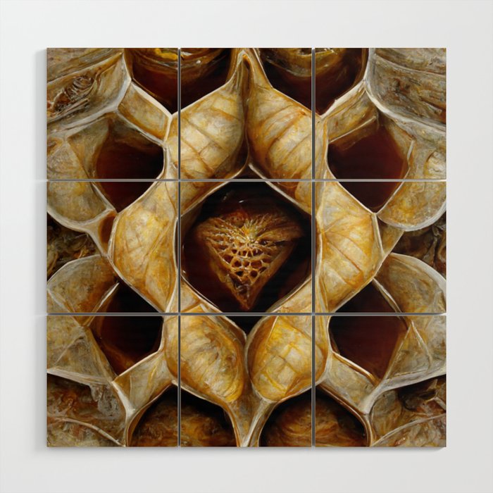 Maple Honey Heart Pattern Wood Wall Art