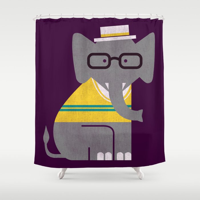 Rodney the preppy elephant Shower Curtain