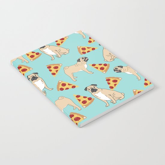 Pug Pizza Party cute pug dog owner gifts food pet gifts puggle puppy dog pet portrait trendy Notebook