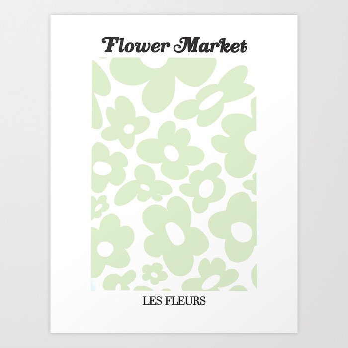 flower market / retro flowers Art Print