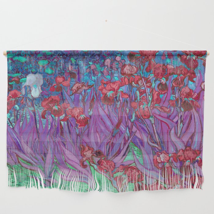 Vincent Van Gogh Irises Painting Cranberry Purple Palette Wall Vincent Van Gogh Irises Painting Cranberry Purple Palette Wall Hanging