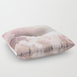 honeycomb clouds // pink & golden Floor Pillow