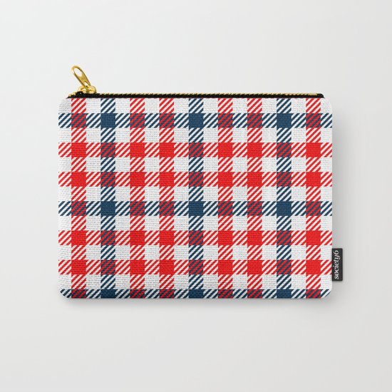 Red & Blue Gingham Pattern Carry-All Pouch
