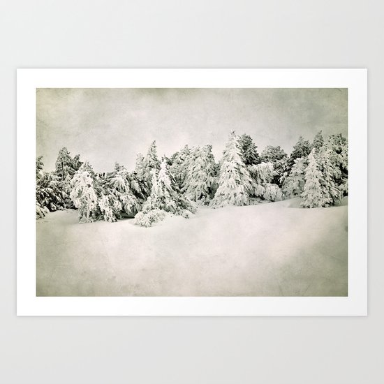 Snow time. Vintage Art Print