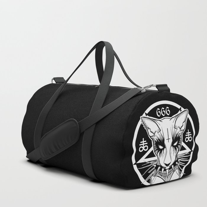 Black Metal Cat Duffle Bag