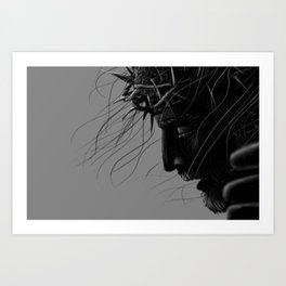 Crucified Jesus B&W Art Print
