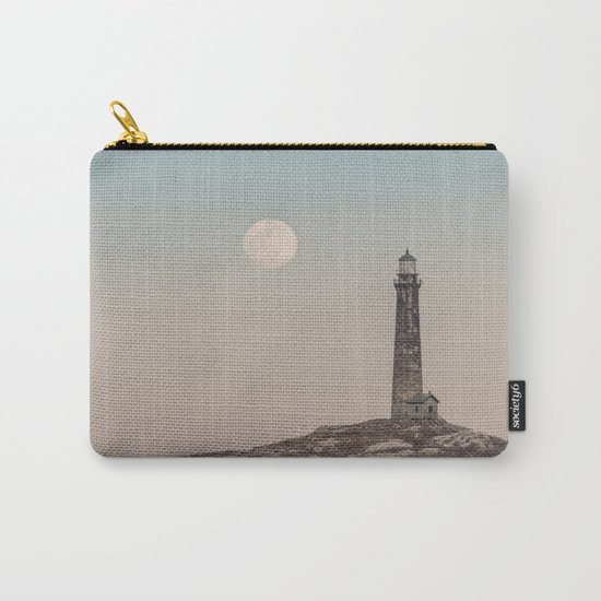 Pink moon rising over Thacher Island Carry-All Pouch
