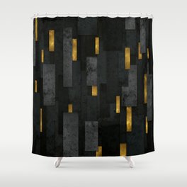Black Urban Charcoal Spires Shower Curtain