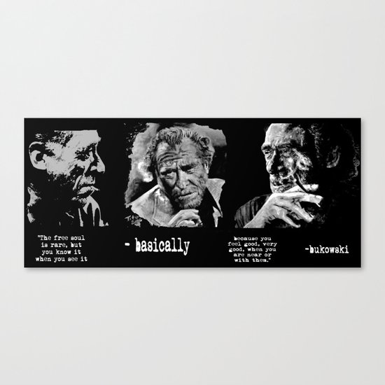 BUKOWSKI collage - The FREE SOUL quote Canvas Print