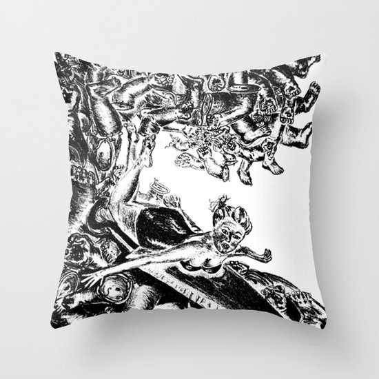 Surfing on Childhood Throw Pillow