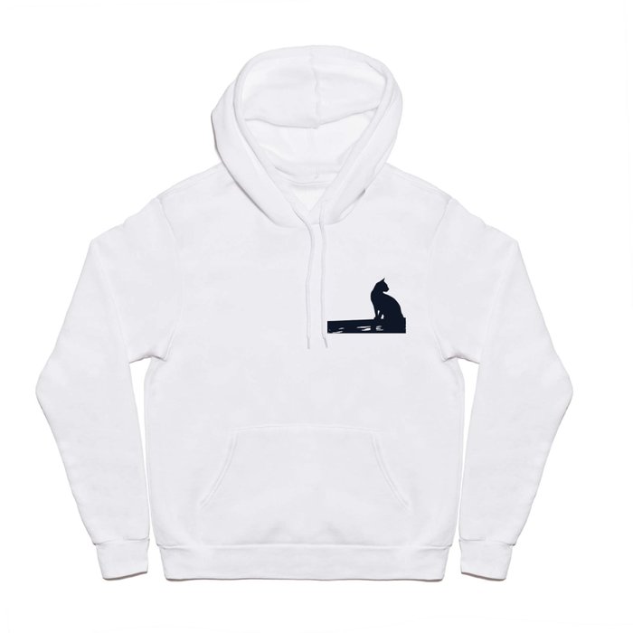 Black Cat  Sitting On the Fence Hoody