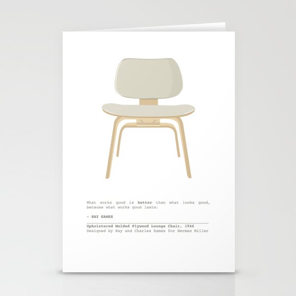 Eames Chair - Upholstered Molded Plywood Lounge Chair Stationery Cards