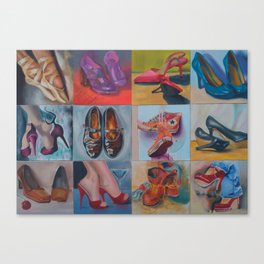 Original oil Painting The Shoes Canvas Print