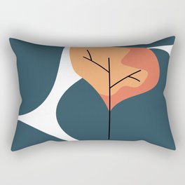 Navy Blue Modern Art Rectangular Pillow