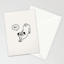 Greeting Stretch Pug Stationery Card