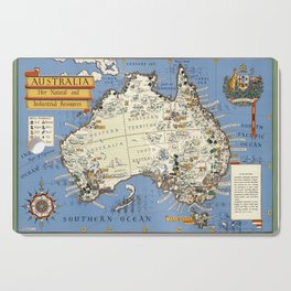 1942 Vintage Map of Australia Cutting Board