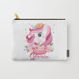 Gloria Name Unicorn, Birthday Gift for Unicorn Princess Carry-All Pouch