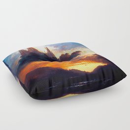 A Cathedral in the clouds Floor Pillow