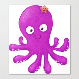 Pink Octopuss Canvas Print