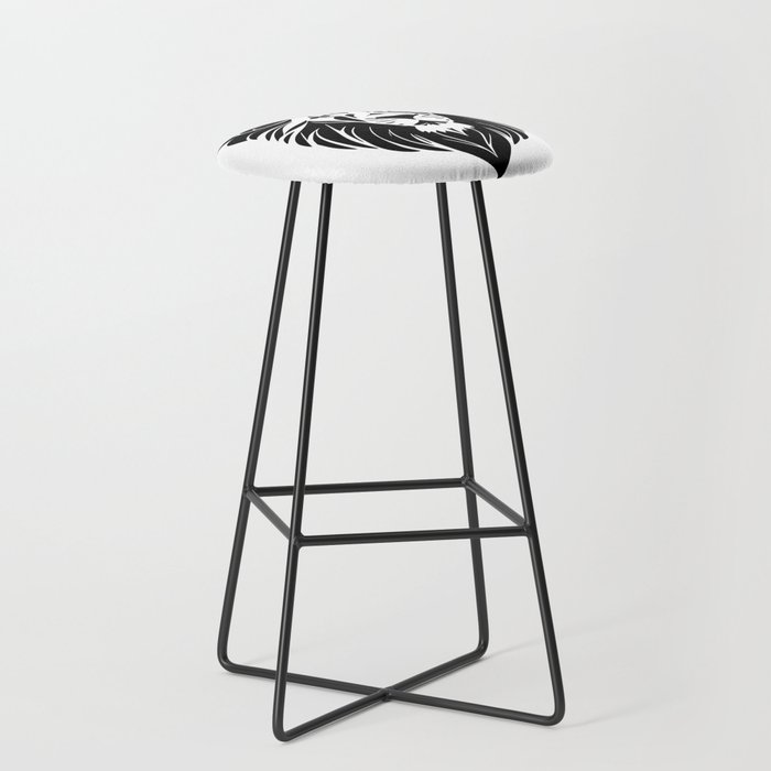 Lion's head symbol graphic art, leo 00001 Bar Stool