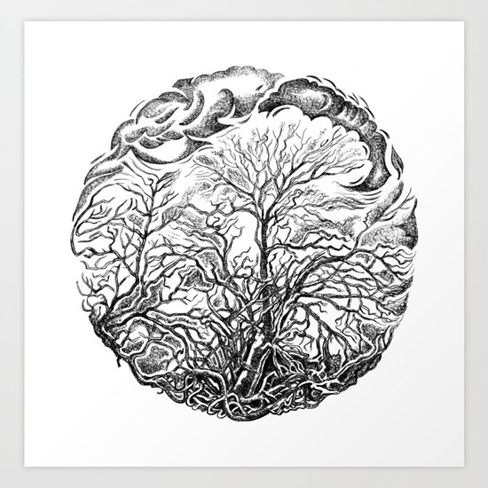 Forest and sky Art Print