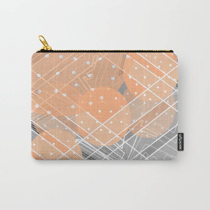 Orange and Grey Polka Carry-All Pouch
