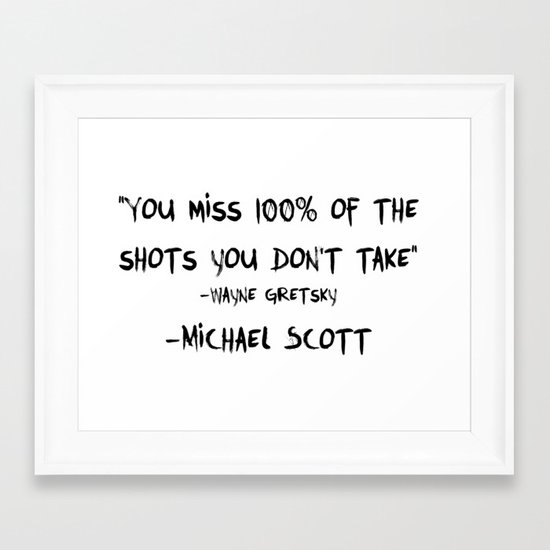 Michael Wayne Gretzky Quote Framed Art Print By Maggiecuda Society6