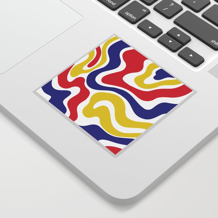Warped Swirl Marble Pattern (red/blue/yellow) Sticker