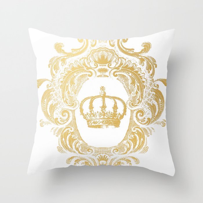 Gold Crown Throw Pillow