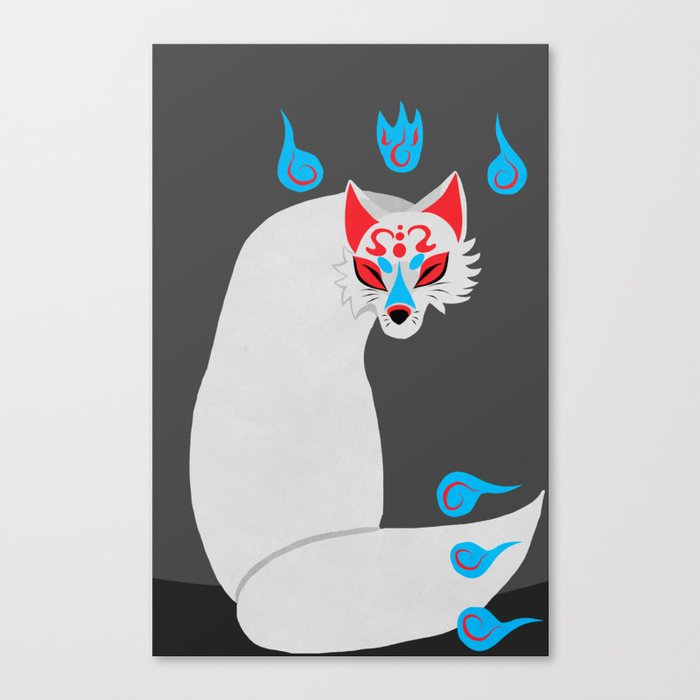 White Kitsune Canvas Print
