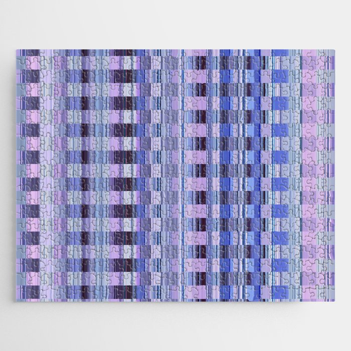Violet Check Pattern Jigsaw Puzzle