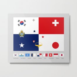 Amazing Flags Hanging out Together with Panama  Metal Print