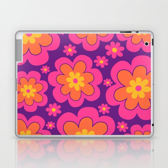 Colorful Retro Flower Pattern 594 Laptop & iPad Skin