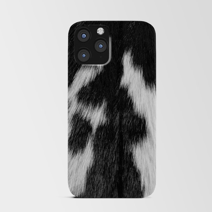 Faux Cowhide, Black and White Wild Ranch Animal Hide Print iPhone Card Case