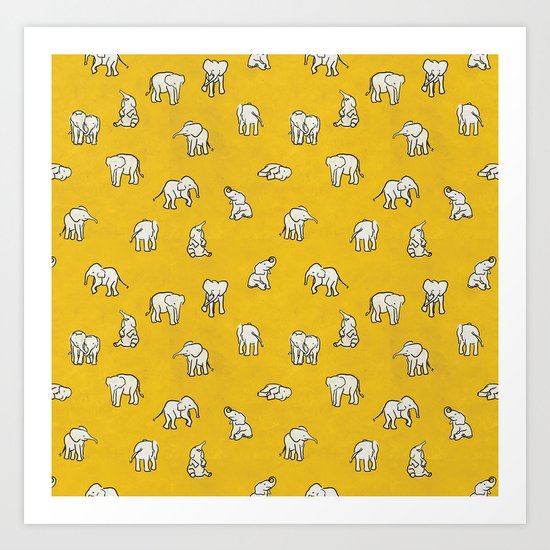 indian baby elephants Art Print