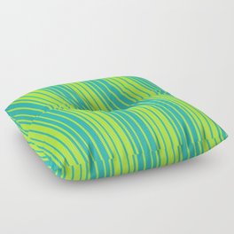 [ Thumbnail: Light Sea Green & Light Green Colored Stripes/Lines Pattern Floor Pillow ]