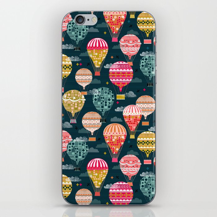 Hot Air Balloons - Retro, Vintage-inspired Print and Pattern by Andrea Lauren iPhone Skin