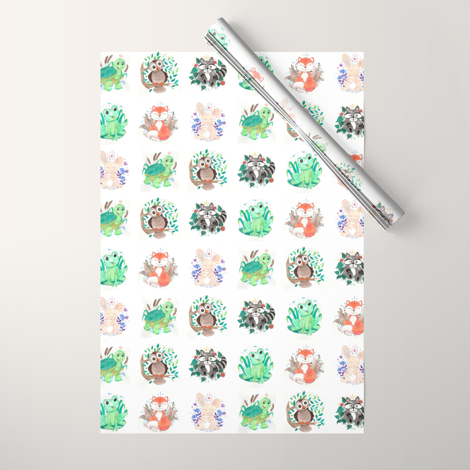 Woodland Creatures Wallpaper Wrapping Paper By Rockandroarcreative