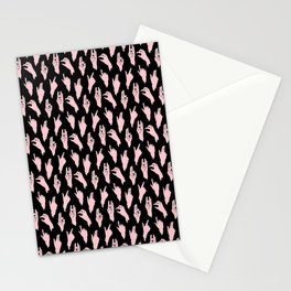pink n black swipes Stationery Cards