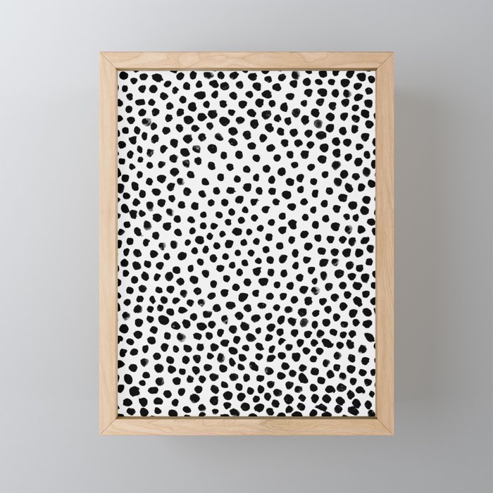 Painterly Black Dots Framed Mini Art Print